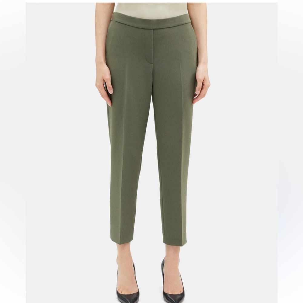THEORY pull on pant - Army Green